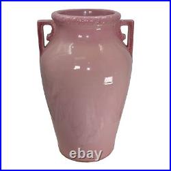Robinson Ransbottom Ohio Vintage Art Deco Pottery Pink Ceramic Floor Vase 155
