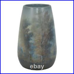 Rookwood 1920 Art Pottery Blue Vellum Scenic Landscape Ceramic Vase 2105 Diers