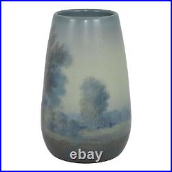 Rookwood 1920 Art Pottery Blue Vellum Scenic Landscape Ceramic Vase 2105 Diers