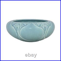 Rookwood 1921 Antique Arts And Crafts Pottery Matte Blue Ceramic Low Bowl 2532