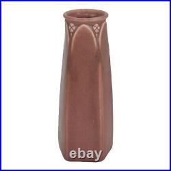 Rookwood 1924 Vintage Arts And Crafts Pottery Dusty Rose Ceramic Vase 2814