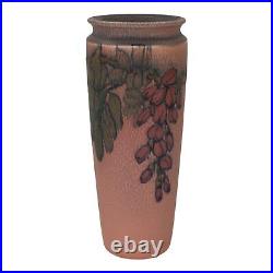 Rookwood 1927 Vintage Art Pottery Decorated Mat Pink Ceramic Vase 1882 McDonald