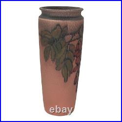 Rookwood 1927 Vintage Art Pottery Decorated Mat Pink Ceramic Vase 1882 McDonald