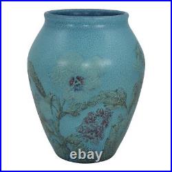 Rookwood 1929 Vintage Art Pottery Blue Vellum Floral Ceramic Vase 915D Pullman