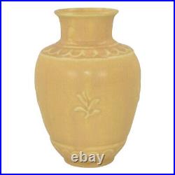 Rookwood 1934 Vintage Art Deco Pottery Matte Yellow Ceramic Vase 6455