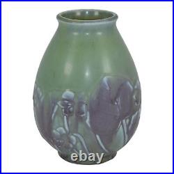 Rookwood 1935 Vintage Art Deco Pottery Purple And Green Ceramic Vase 6544