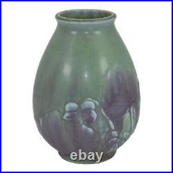 Rookwood 1935 Vintage Art Deco Pottery Purple And Green Ceramic Vase 6544