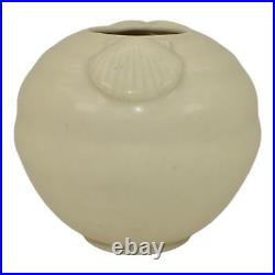 Rookwood 1936 Vintage Art Deco Pottery White Seashell Nautical Ceramic Vase 6593