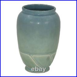 Rookwood 1938 Vintage Art Deco Pottery Matte Blue Ceramic Flower Vase 2283