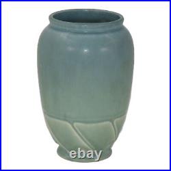 Rookwood 1938 Vintage Art Deco Pottery Matte Blue Ceramic Flower Vase 2283