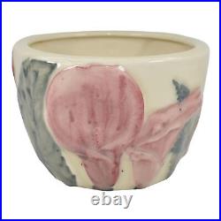 Rookwood 1945 Vintage Art Pottery Red Calla Lily Ivory Ceramic Vase Planter 6343