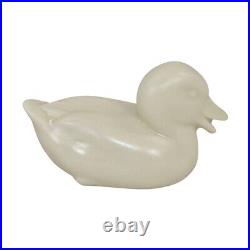 Rookwood 1964 Vintage Art Pottery Ivory Mat Duck Ceramic Paperweight 6064