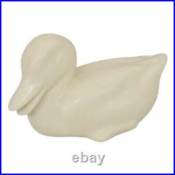Rookwood 1966 Vintage Art Pottery Ivory White Duck Ceramic Paperweight 6064