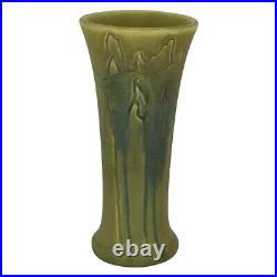 Rookwood Art Pottery 1913 Matte Green Carved Ceramic Vase 1357D (Duell)