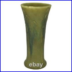 Rookwood Art Pottery 1913 Matte Green Carved Ceramic Vase 1357D (Duell)