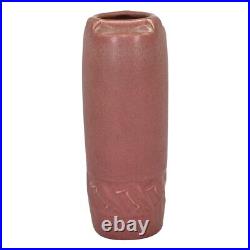 Rookwood Art Pottery 1918 Mottled Red Buttressed Rooks Ceramic Vellum Vase 1815