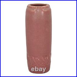 Rookwood Art Pottery 1918 Mottled Red Buttressed Rooks Ceramic Vellum Vase 1815