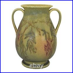 Rookwood Art Pottery 1924 Decorated Mat Green Handled Ceramic Vase 2784 Barrett