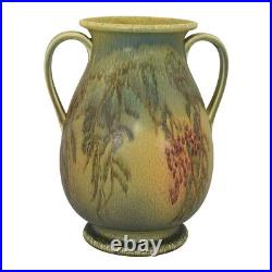 Rookwood Art Pottery 1924 Decorated Mat Green Handled Ceramic Vase 2784 Barrett