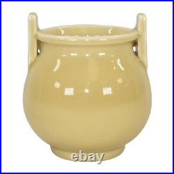 Rookwood Art Pottery 1945 Art Deco Tan Double Handle Ceramic Vase 6887