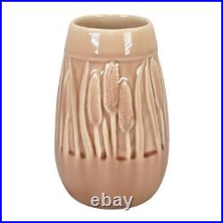 Rookwood Art Pottery 1951 Vintage Mid Century Brown Cattails Ceramic Vase 2592