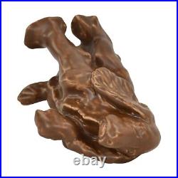 Rookwood Art Pottery 1988 Matte Brown Spaniel Dog Ceramic Paperweight 7024