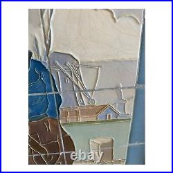 Rookwood Faience Vintage Art Pottery Blue Dutch Boy Ceramic Framed Tableau Tile