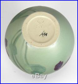 Rookwood Pottery Painted Matte vase ARV 1900 purple violets green Arts & Crafts