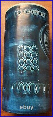 Rorstrand Sarek Vase Hand Painted Olle Alberius Vintage Rare Blue Rörstrand