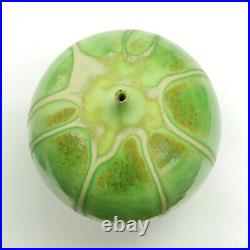 Rose Cabat studio pottery 7.25 feelie vase mid century modern ceramics green