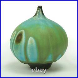 Rose Cabat studio pottery Feelie vase late mid century modern ceramics green
