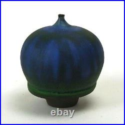 Rose Cabat studio pottery feelie vase mid century modern ceramics blue green