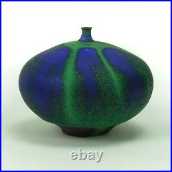 Rose Cabat studio pottery feelie vase mid century modern ceramics green blue