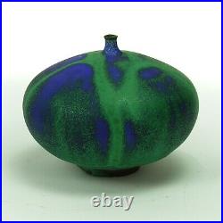 Rose Cabat studio pottery feelie vase mid century modern ceramics green blue