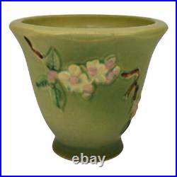 Roseville Apple Blossom Green 1949 Art Pottery Ceramic Flower Pot Planter 356-5