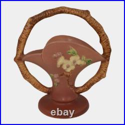 Roseville Apple Blossom Pink 1949 Vintage Art Pottery Ceramic Basket 309-8