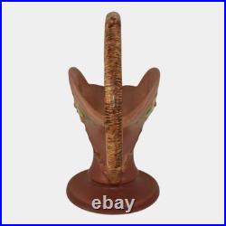 Roseville Apple Blossom Pink 1949 Vintage Art Pottery Ceramic Basket 309-8