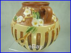 Roseville Art Pottery Antique MINT Cherry Blossom Vase 618-5 Tan and Perfect