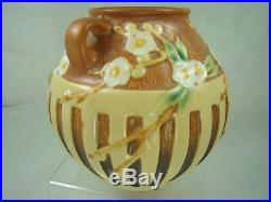 Roseville Art Pottery Antique MINT Cherry Blossom Vase 618-5 Tan and Perfect