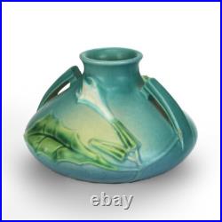 Roseville Art Pottery Blue Vase with Thornapple Pattern Mid 20thC