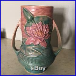 Roseville Art Pottery Pink Water Lily Vase 76-8