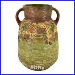 Roseville Blackberry 1932 Vintage Art Pottery Ceramic Handled Vase 578-12