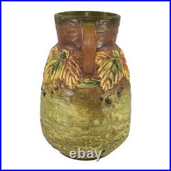 Roseville Blackberry 1932 Vintage Art Pottery Ceramic Handled Vase 578-12