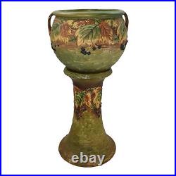 Roseville Blackberry 1932 Vintage Art Pottery Ceramic Jardiniere Pedestal 623-10
