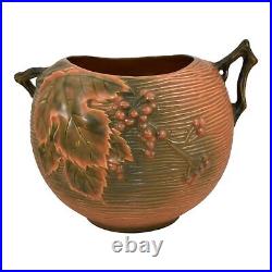 Roseville Bushberry Brown 1941 Vintage Art Pottery Ceramic Planter Bowl 411-8