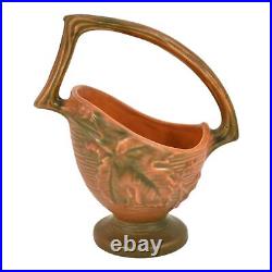 Roseville Bushberry Russet 1941 Vintage Art Pottery Ceramic Basket 369-6