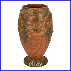 Roseville Bushberry Russet 1941 Vintage Art Pottery Ceramic Flower Vase 35-9