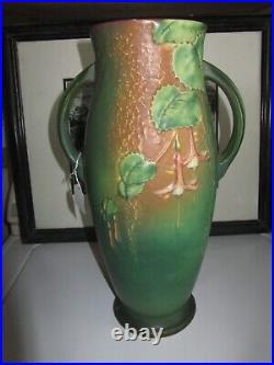 Roseville Ceramic 1938 Fuchsia Floral Art Deco Vase 904 -15 Art Pottery