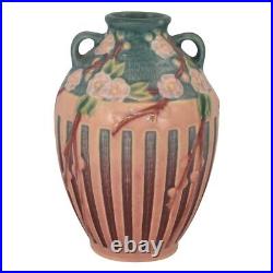 Roseville Cherry Blossom 1933 Vintage Art Deco Pottery Pink Ceramic Vase 622-7