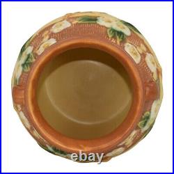 Roseville Cherry Blossom 1933 Vintage Art Pottery Brown Ceramic Vase 619-5